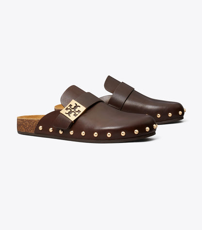 Tory Burch Mellow Studded Mule - Deep Mocha / Gold