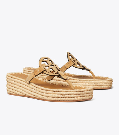 Tory Burch Miller Woven Wedge - Amber Grain