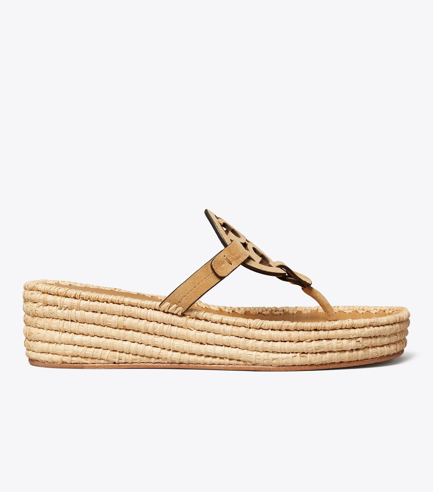 Tory Burch Miller Woven Wedge - Amber Grain