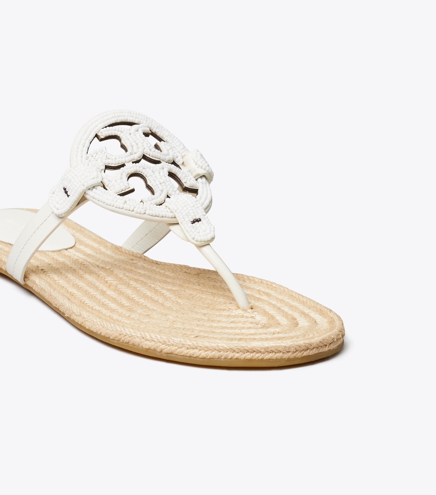 Tory Burch Miller Beaded Espadrille - Cream