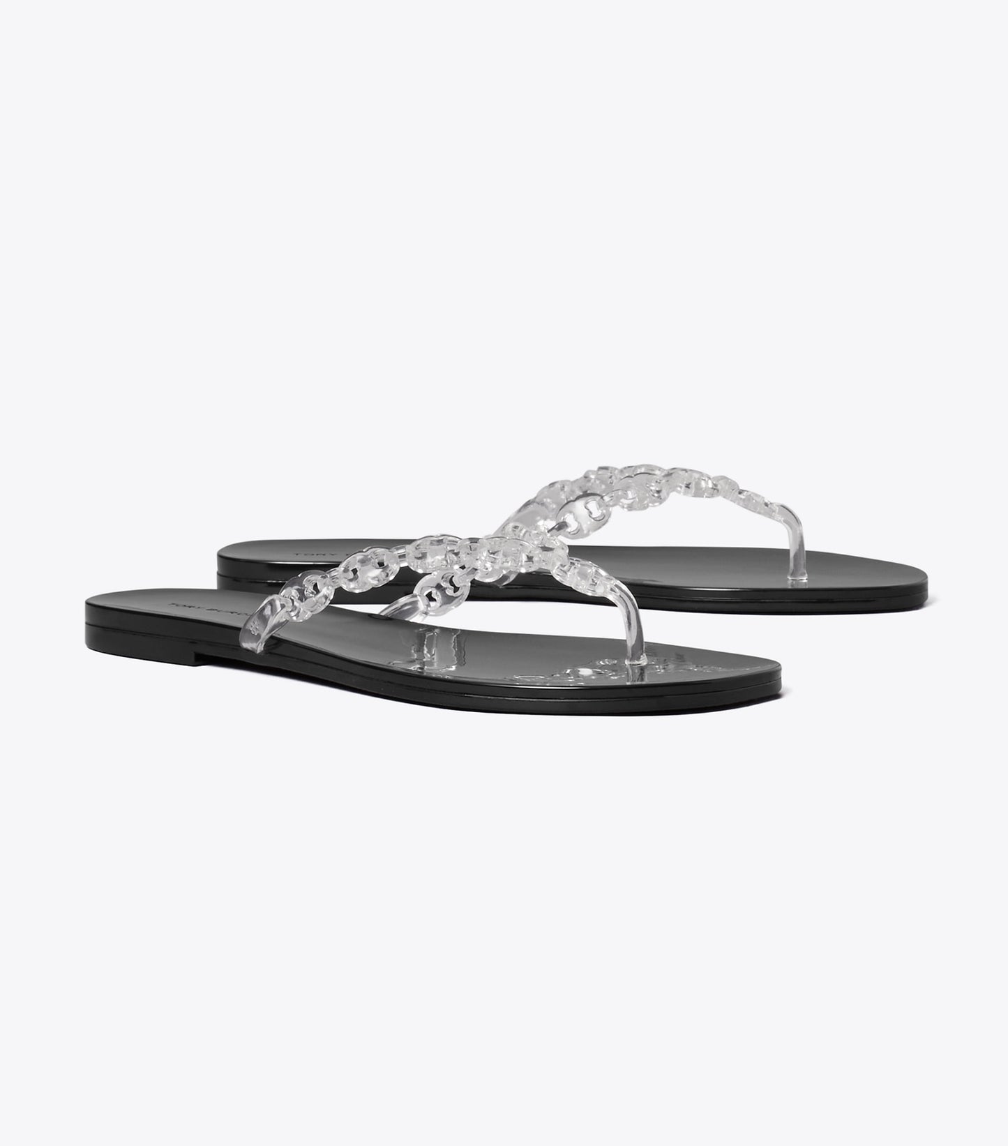 Tory Burch Gemini Link Jelly Flip-Flop - Clear / Perfect Black
