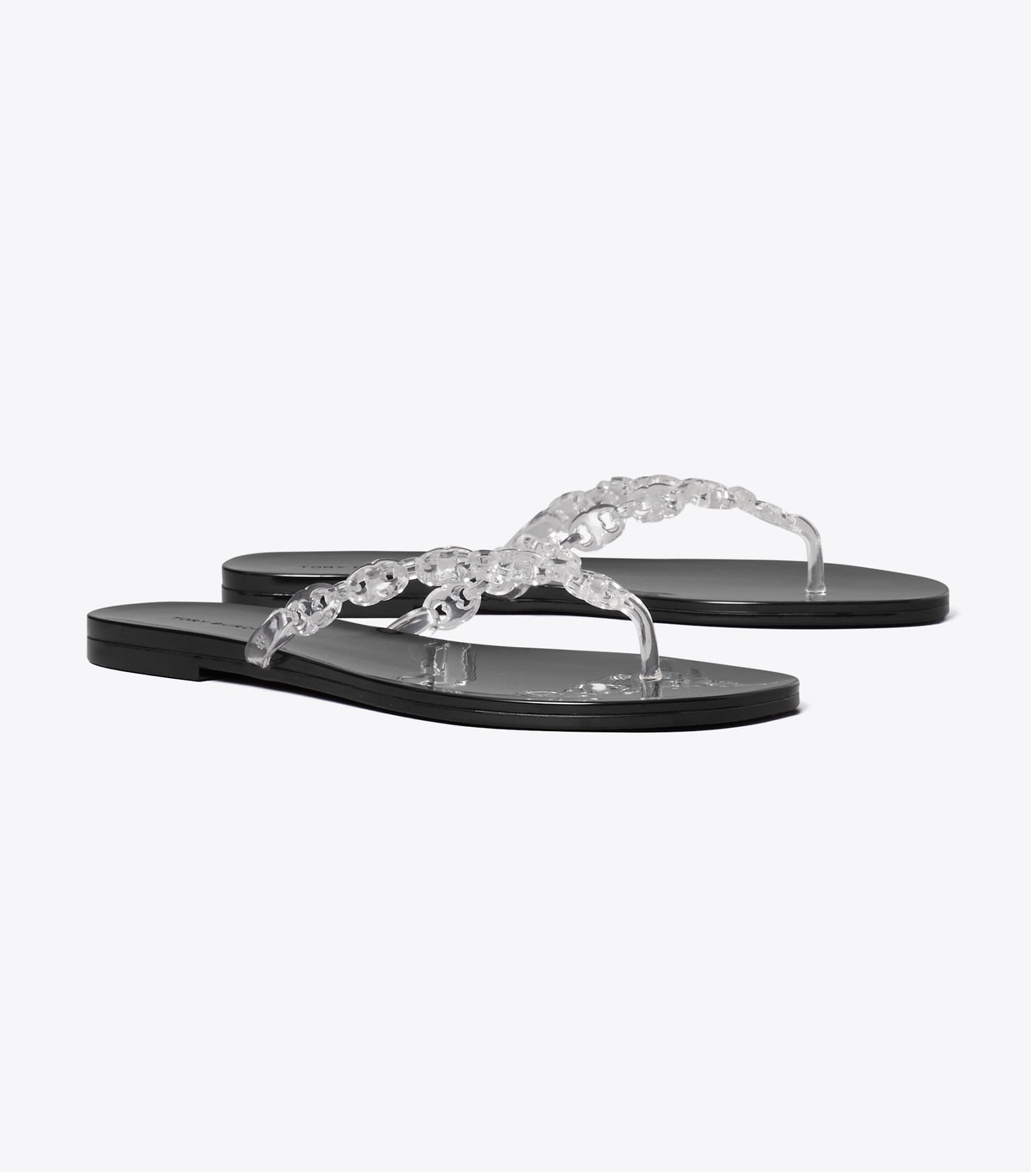 Tory Burch Gemini Link Jelly Flip-Flop - Clear / Perfect Black