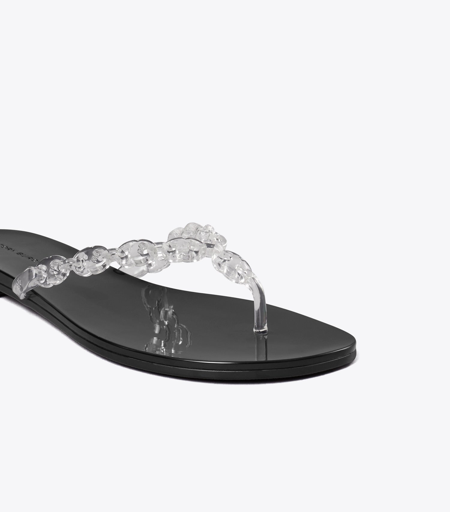 Tory Burch Gemini Link Jelly Flip-Flop - Clear / Perfect Black