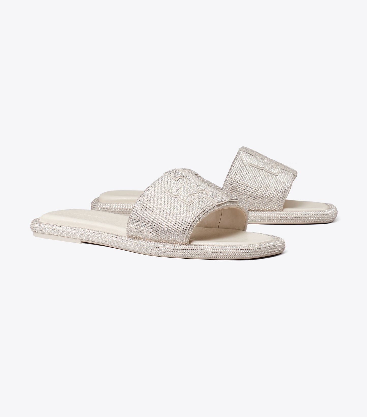 Tory Burch Pavé Double T Sport Slide - Pearl