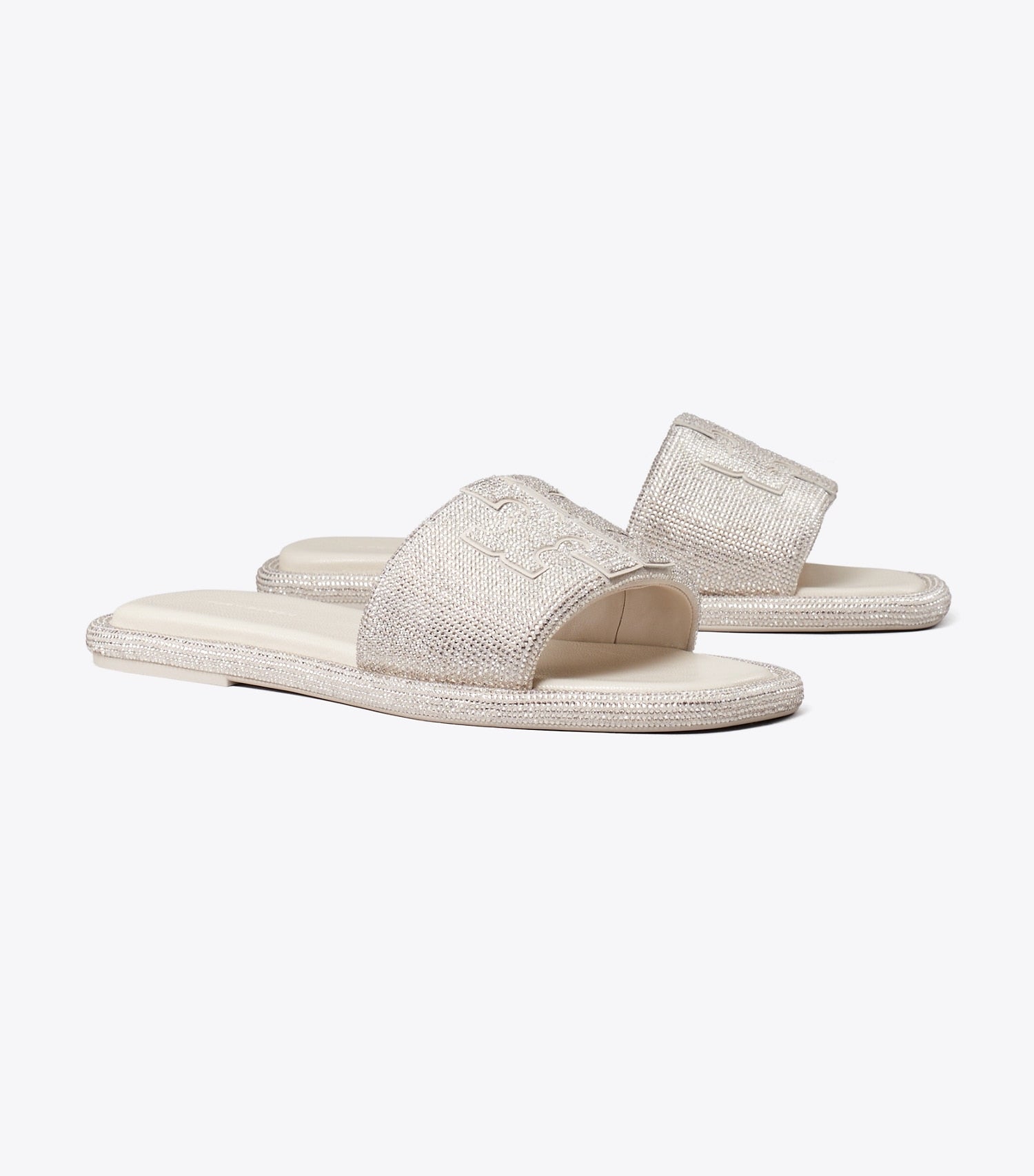 Tory Burch Pavé Double T Sport Slide - Pearl