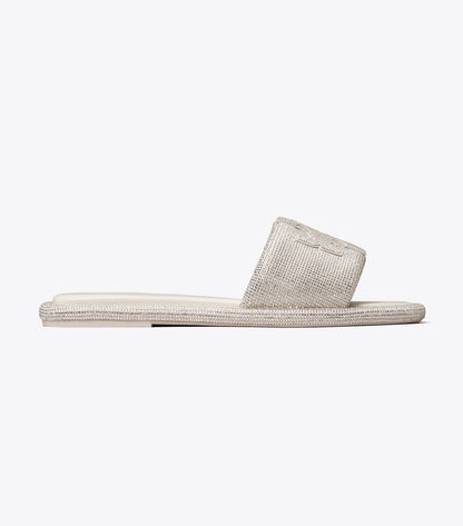 Tory Burch Pavé Double T Sport Slide - Pearl