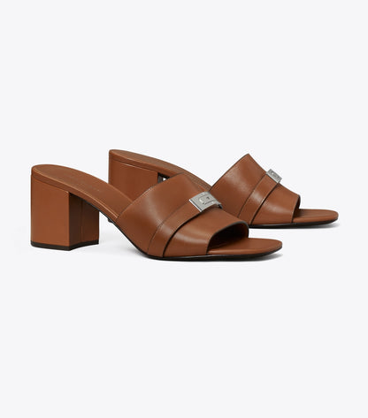 Tory Burch LeeLee Heeled Mule - Aged Tan