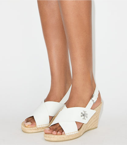 Tory Burch Turnlock Wedge Espadrille - White
