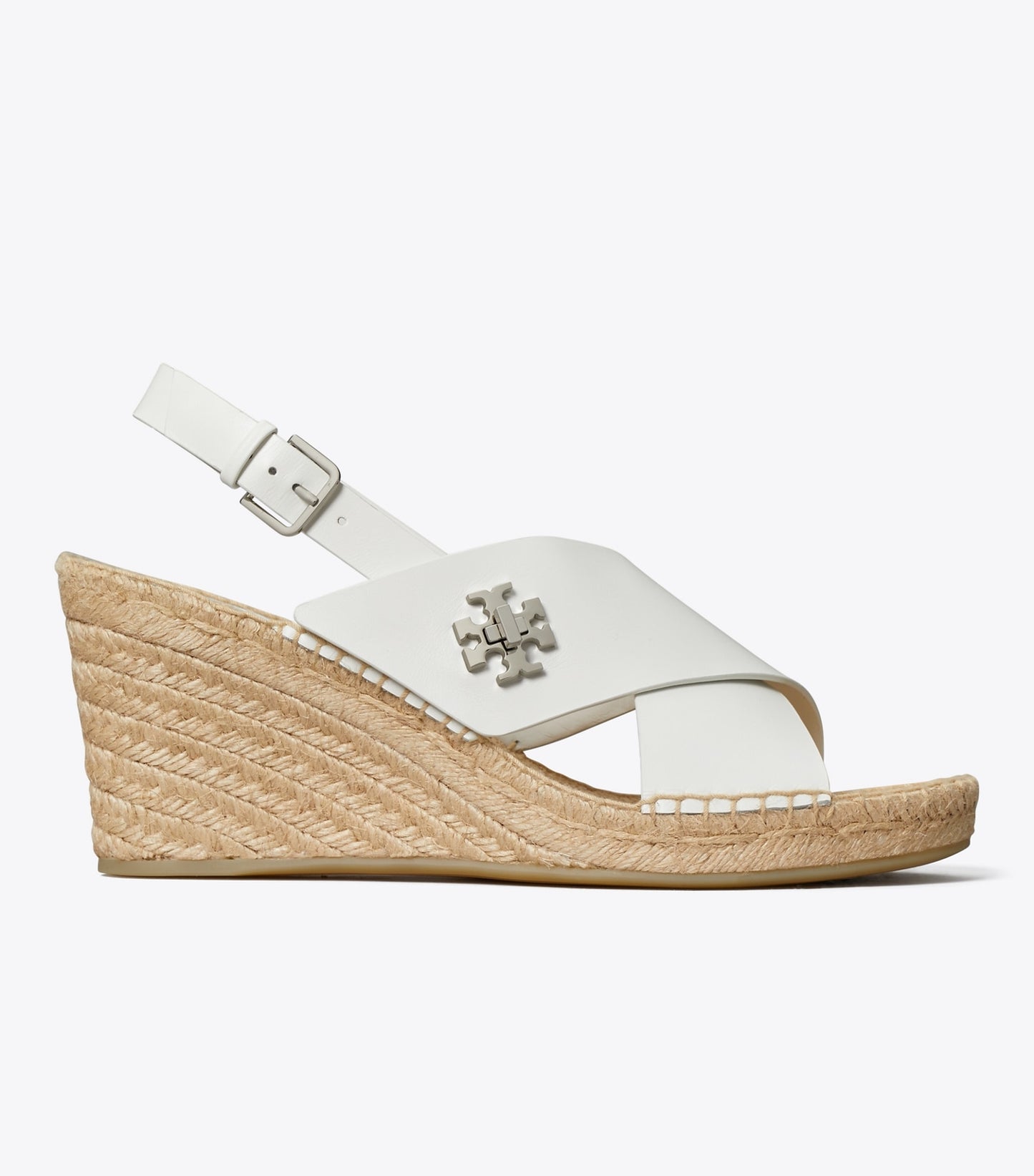 Tory Burch Turnlock Wedge Espadrille - White