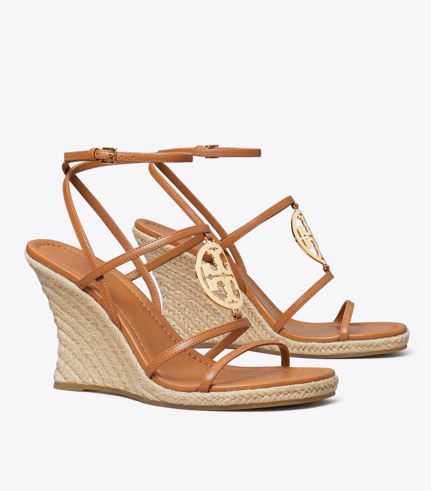 Tory Burch Miller Capri Espadrille Wedge - Caramel Corn / Gold