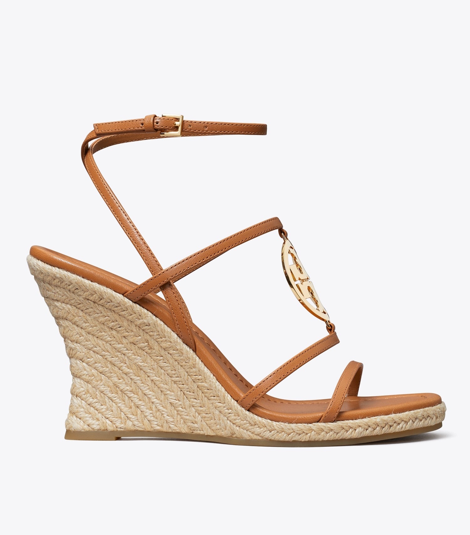 Tory Burch Miller Capri Espadrille Wedge - Caramel Corn / Gold