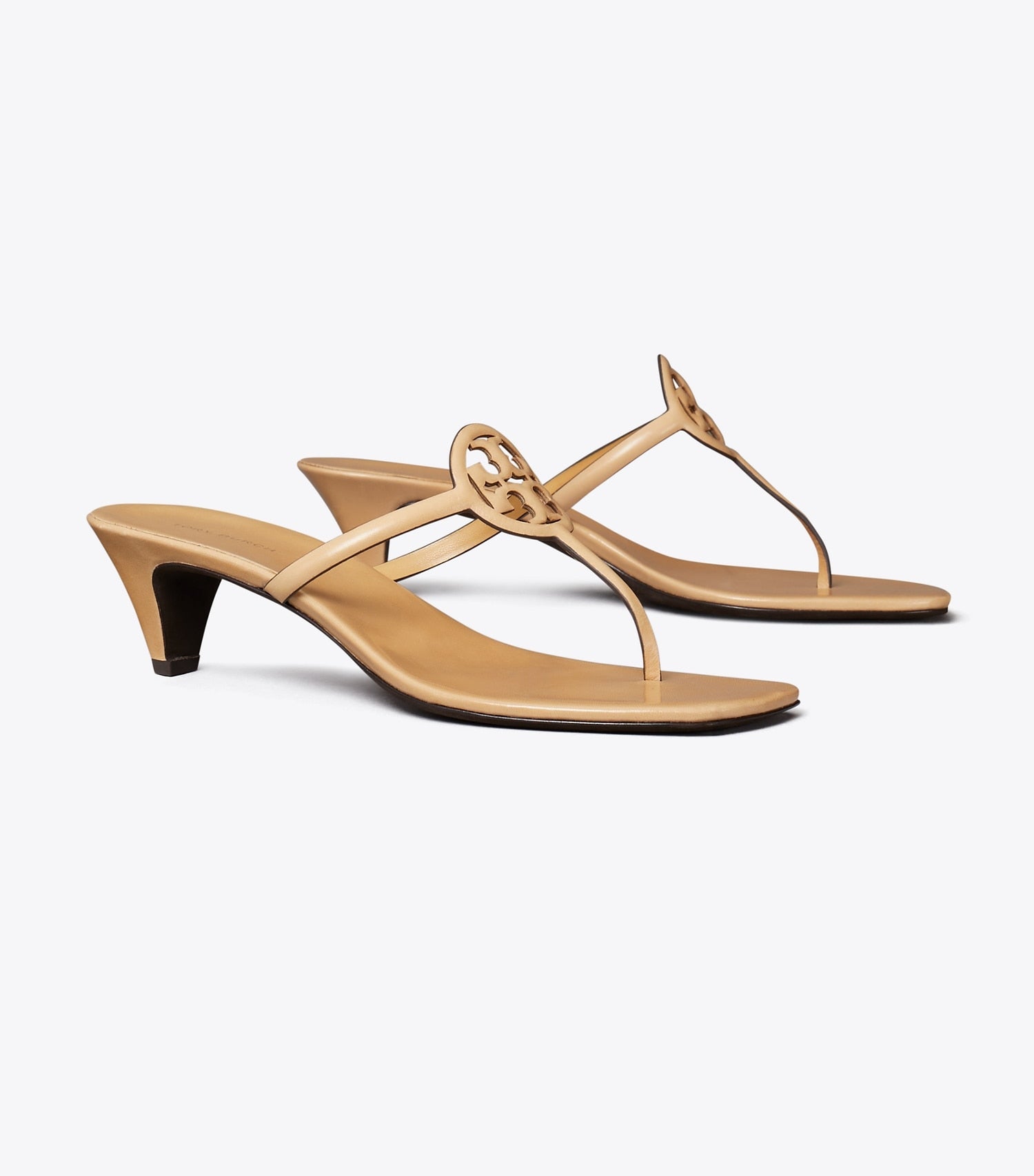 Tory Burch Miller Capri Kitten Heel - Honeycomb Tan / Honeycomb Tan