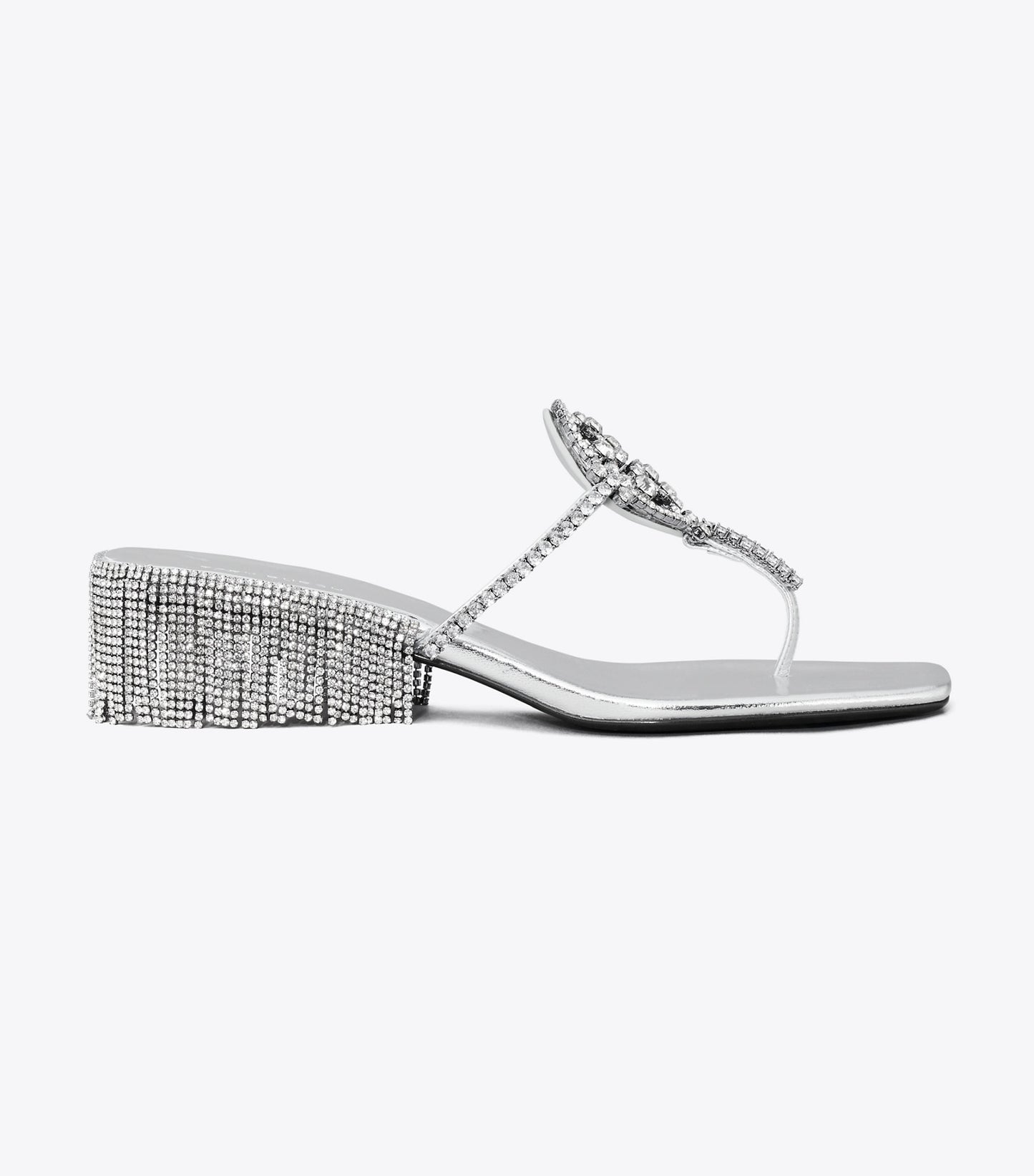 Tory Burch Miller Crystal Kitten Heel - Silver / Silver