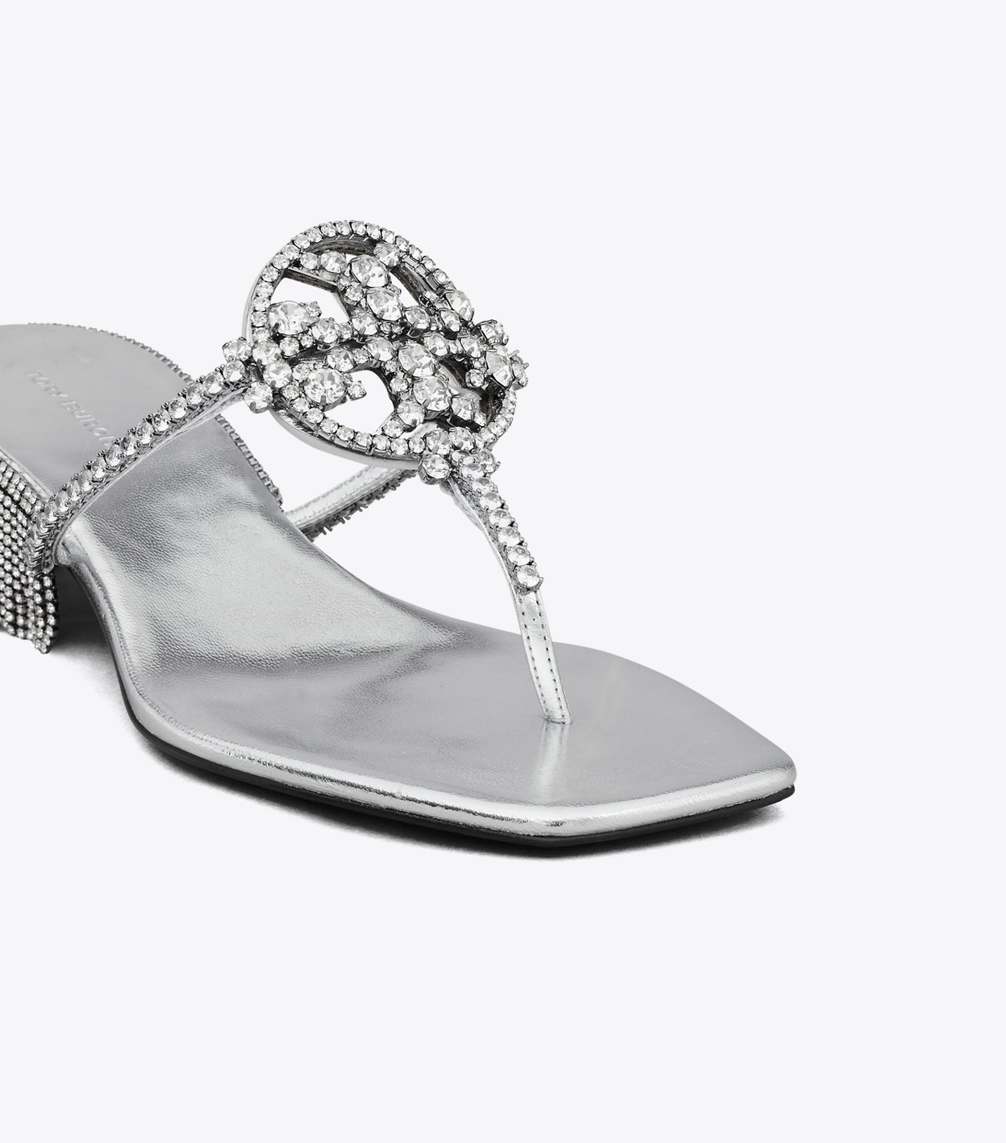 Tory Burch Miller Crystal Kitten Heel - Silver / Silver