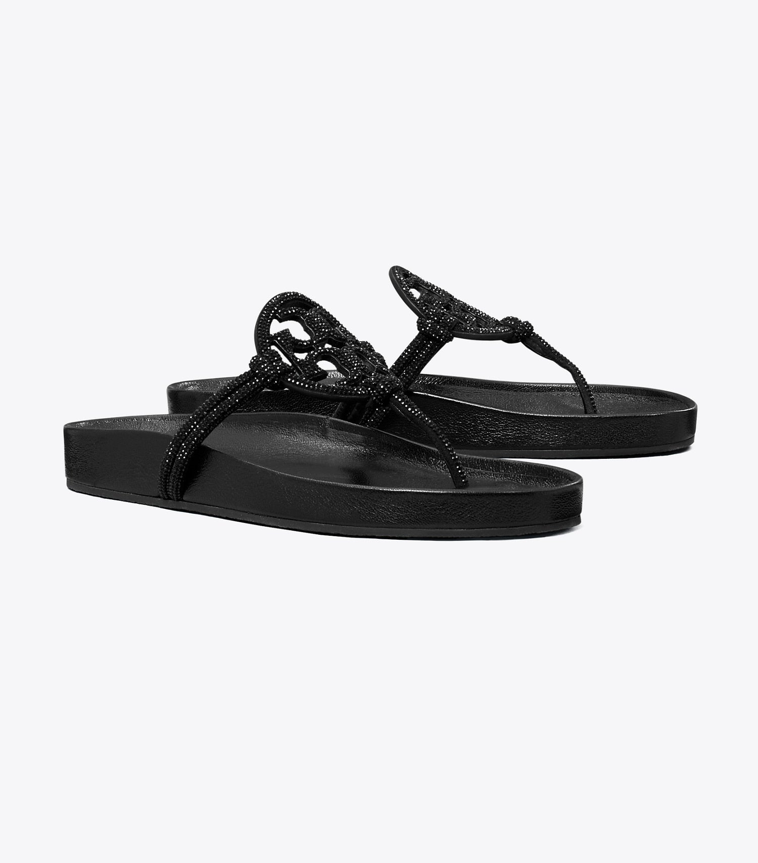 Tory Burch Miller Cloud Pavé Knotted Sandal - Perfect Black