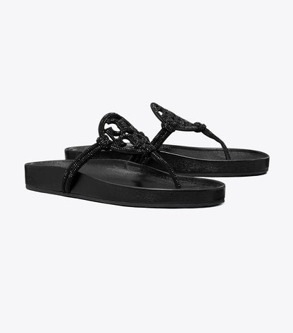 Tory Burch Miller Cloud Pavé Knotted Sandal - Perfect Black