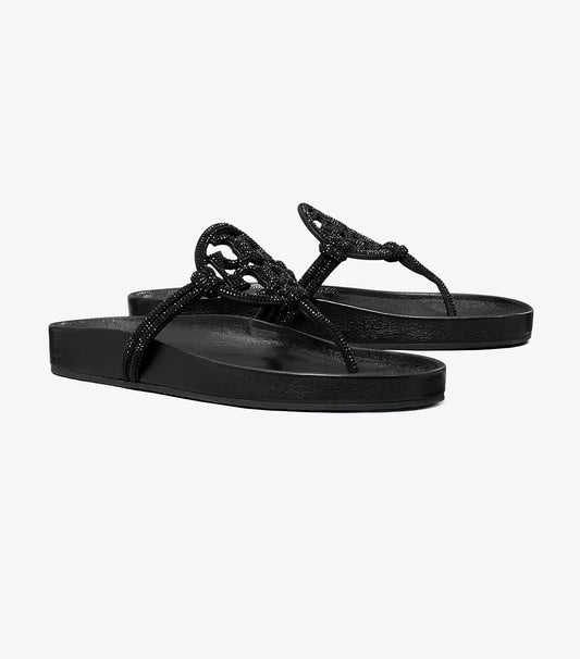 Tory Burch Miller Cloud Pavé Knotted Sandal - Perfect Black