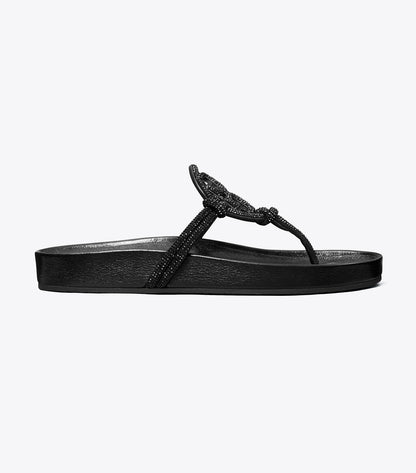 Tory Burch Miller Cloud Pavé Knotted Sandal - Perfect Black