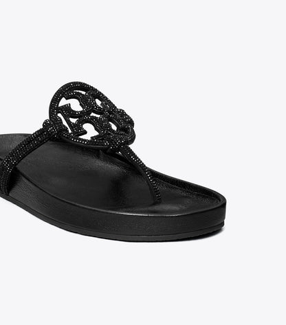 Tory Burch Miller Cloud Pavé Knotted Sandal - Perfect Black