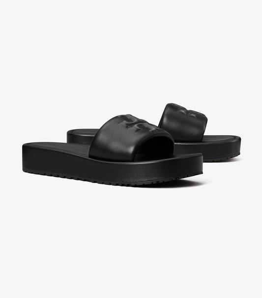 Tory Burch Double T Sport Platform Slide - Perfect Black