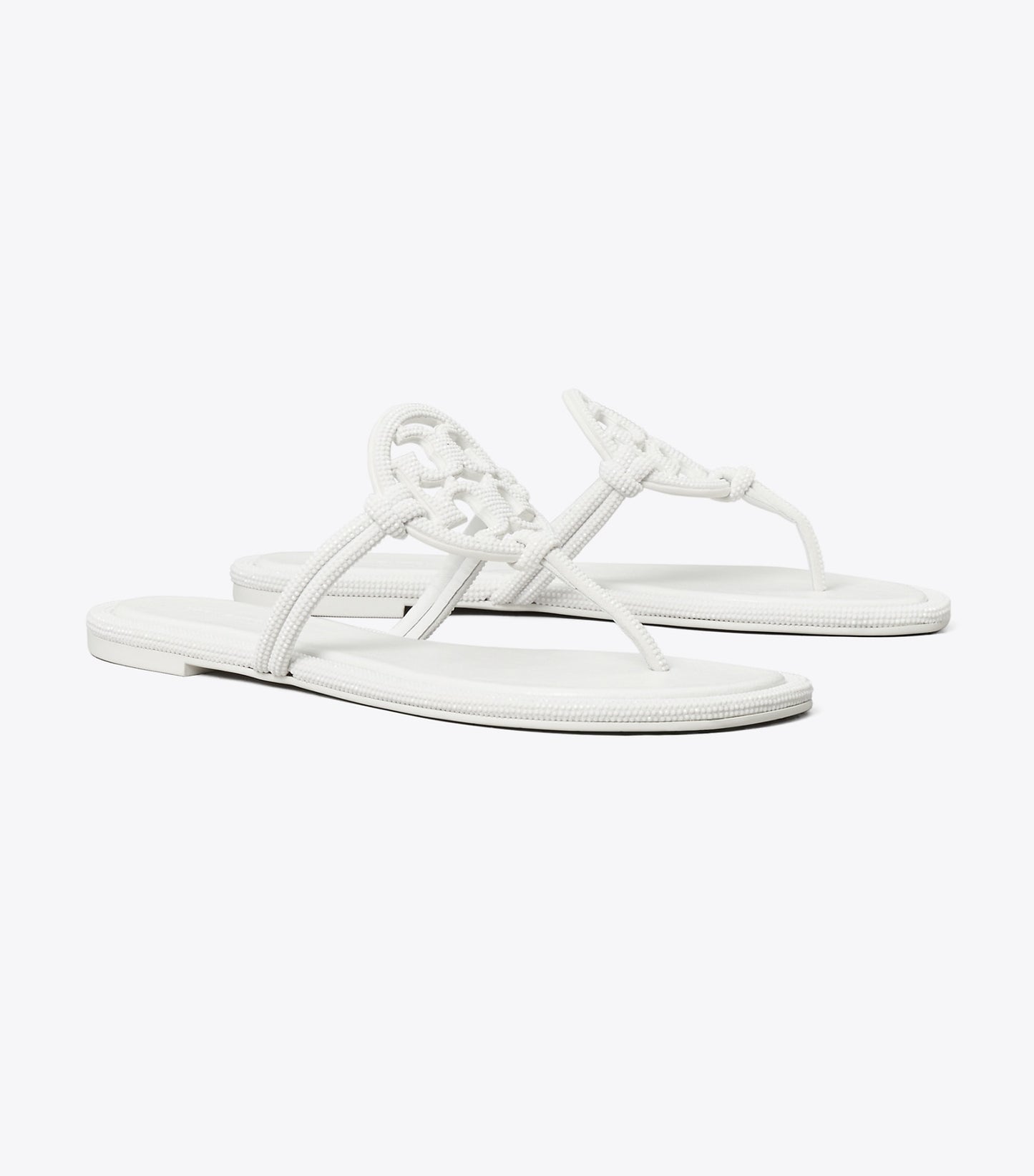 Tory Burch Miller Pavé Knotted Sandal - Optic White