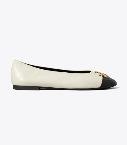 Tory Burch Charlie Ballet - Light Cream / Perfect Black / Gold