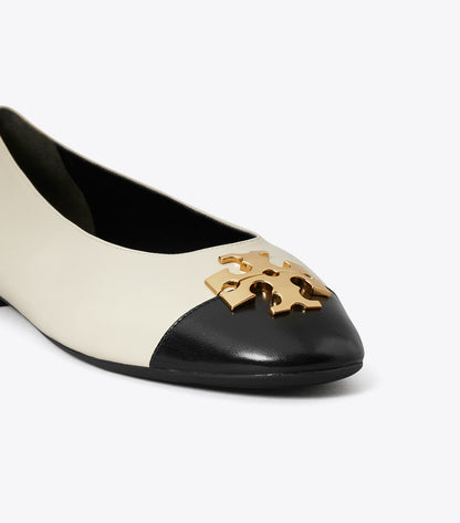Tory Burch Charlie Ballet - Light Cream / Perfect Black / Gold