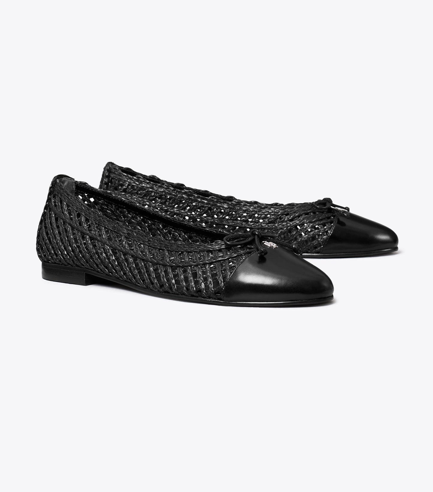 Tory Burch Cap-Toe Ballet - Black / Black