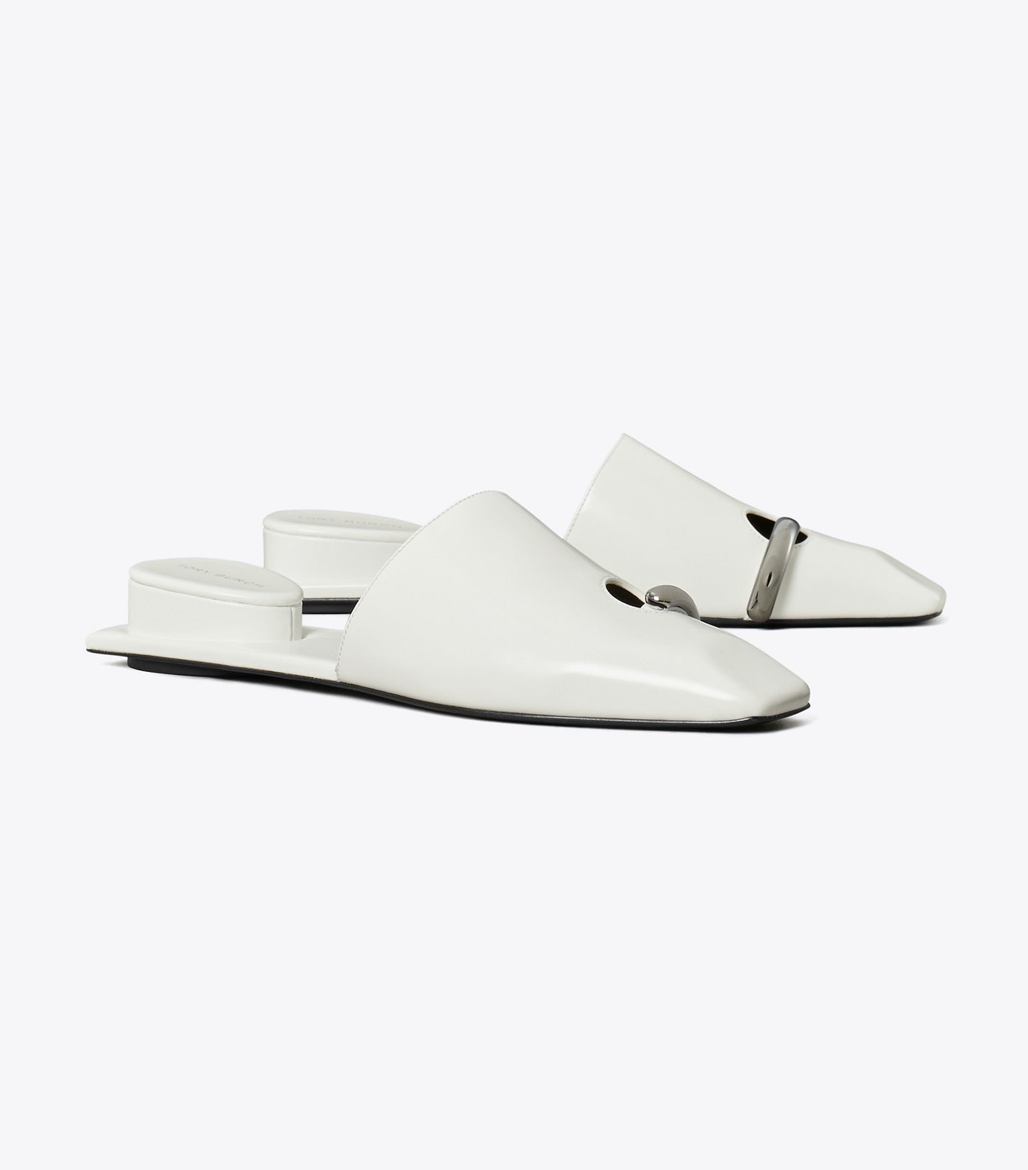 Tory Burch Pierced Mule - White / Silver