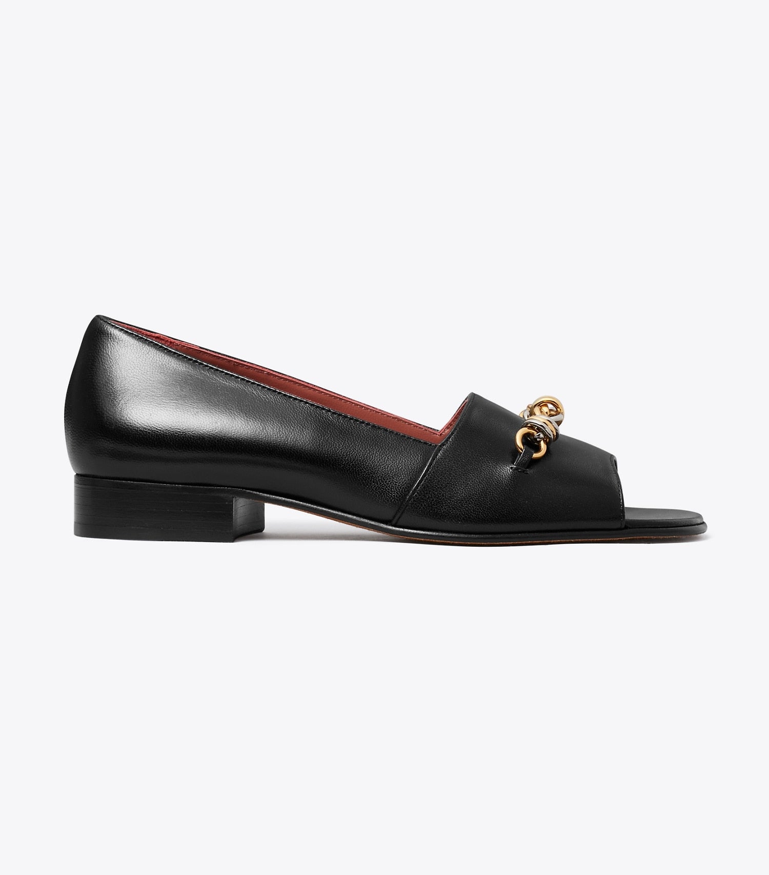 Tory Burch Runway Chain Peep-Toe - Perfect Black