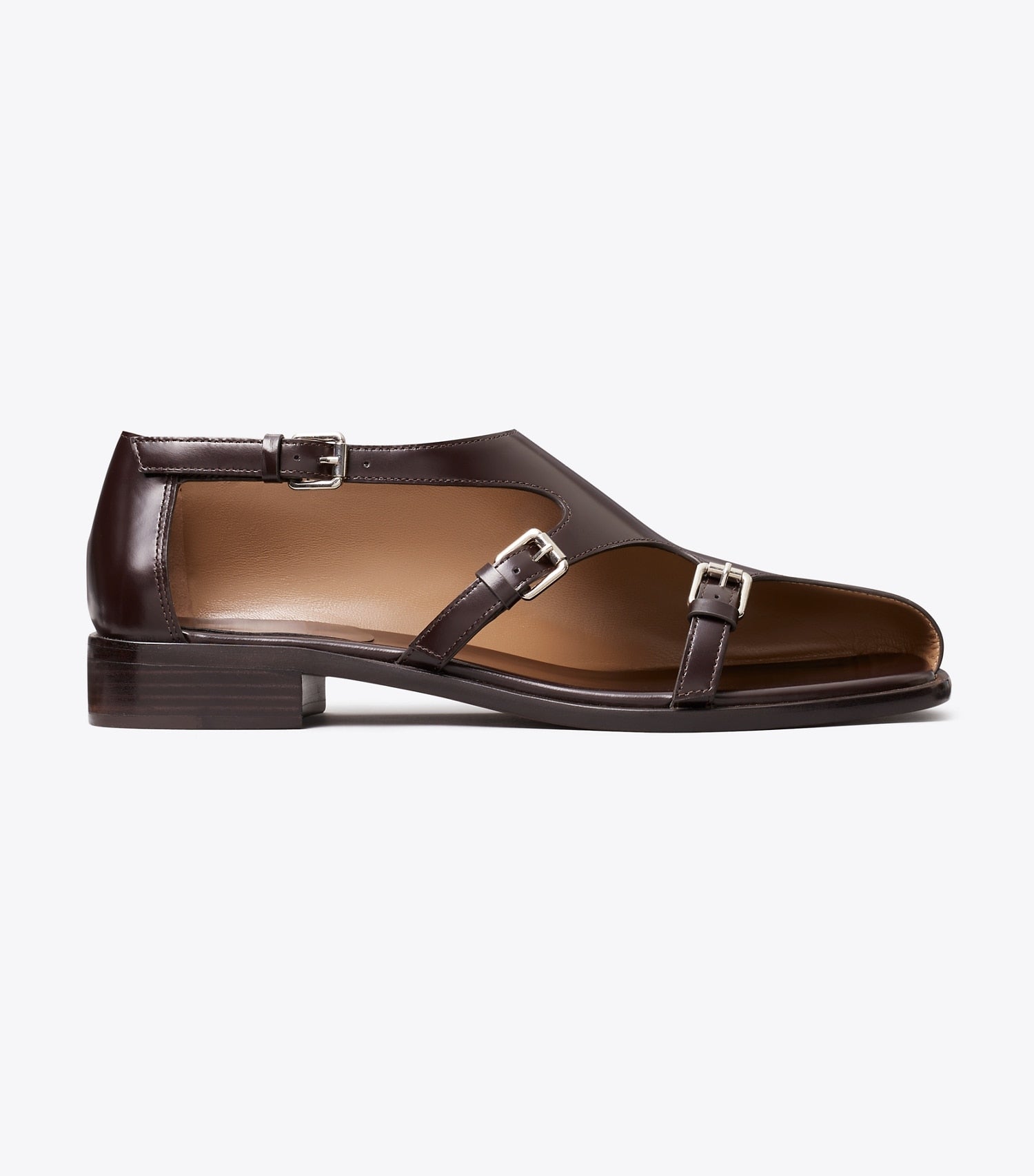 Tory Burch Multi-Buckle Monk Strap - Dark Umber