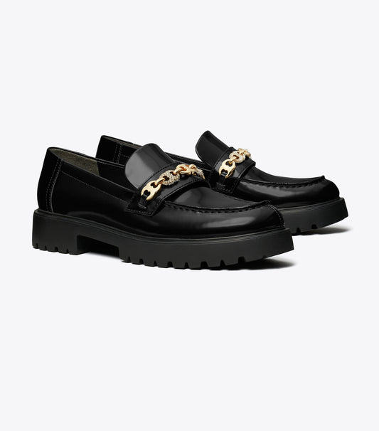 Tory Burch Pavé Gemini Link Lug Loafer - Perfect Black / Gold