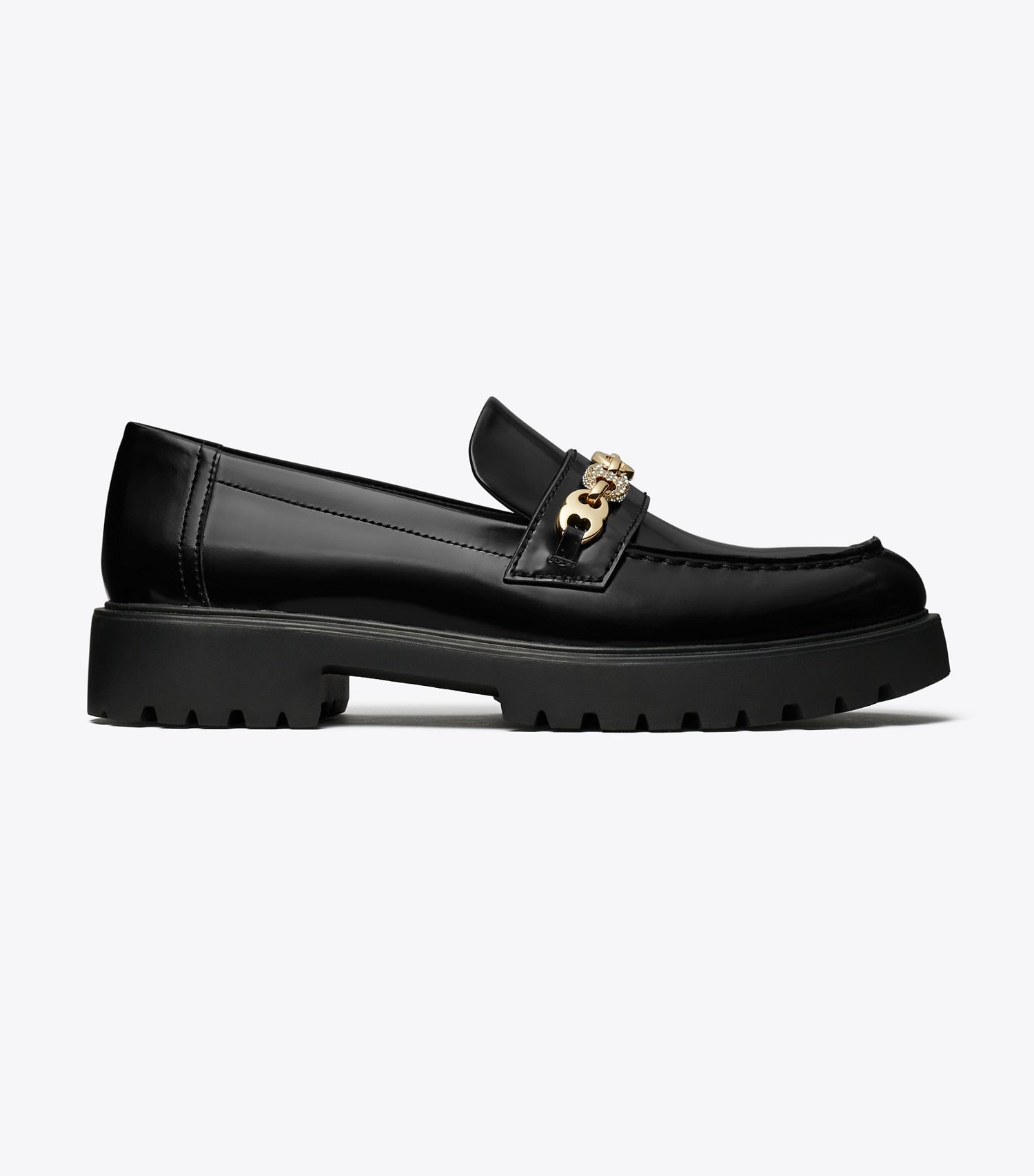 Tory Burch Pavé Gemini Link Lug Loafer - Perfect Black / Gold