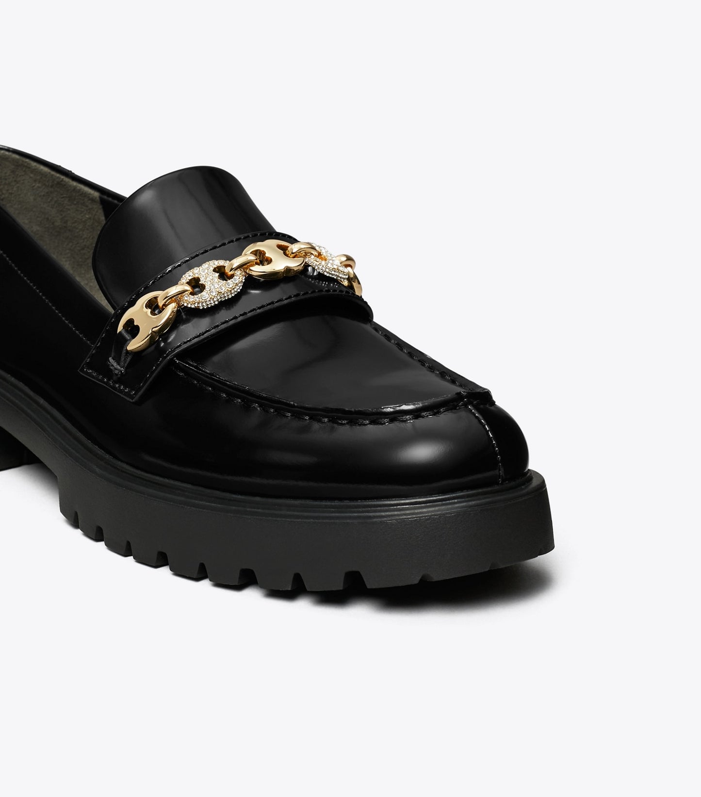 Tory Burch Pavé Gemini Link Lug Loafer - Perfect Black / Gold