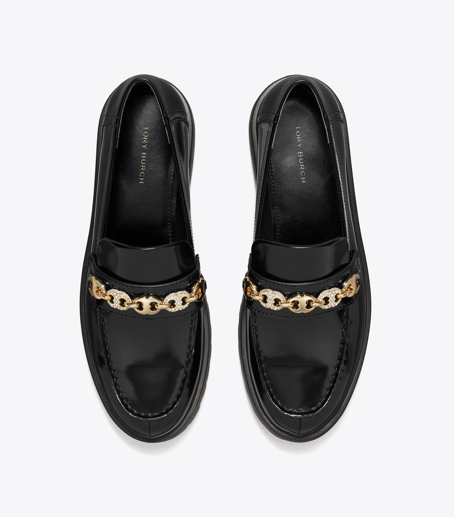 Tory Burch Pavé Gemini Link Lug Loafer - Perfect Black / Gold