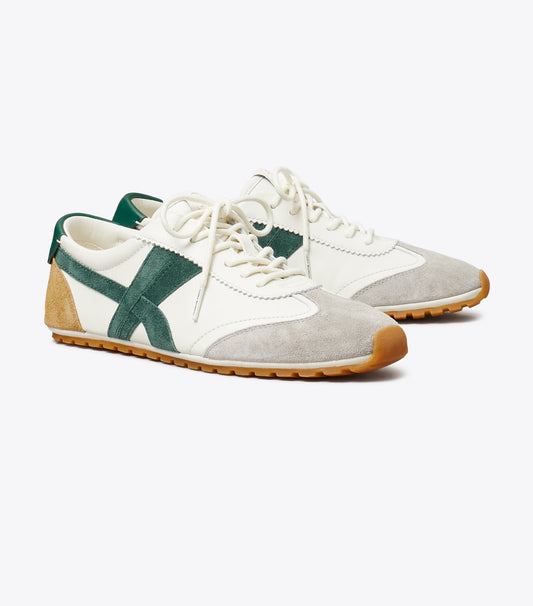 Tory Burch Hank Field Sneaker - Cream / Malachite / Gray