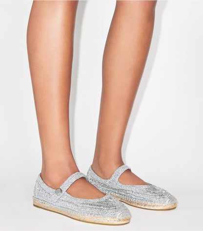 Tory Burch Romy Mary Jane Espadrille - Silver