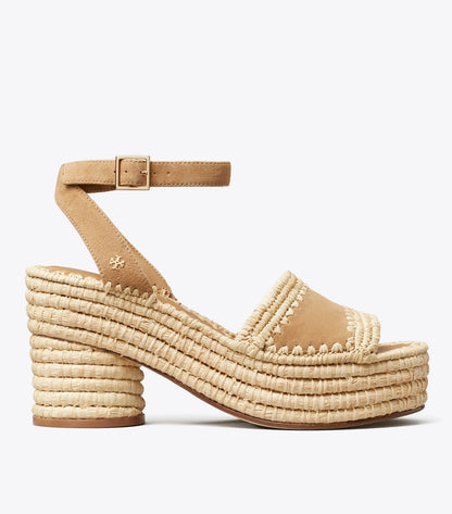Tory Burch Woven Platform Sandal - Grain