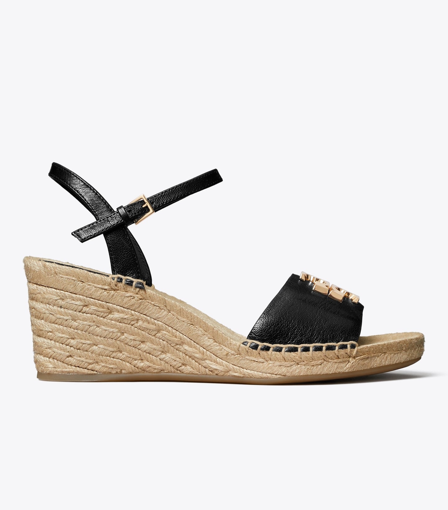Tory Burch Eleanor Wedge Espadrille - Perfect Black / Gold