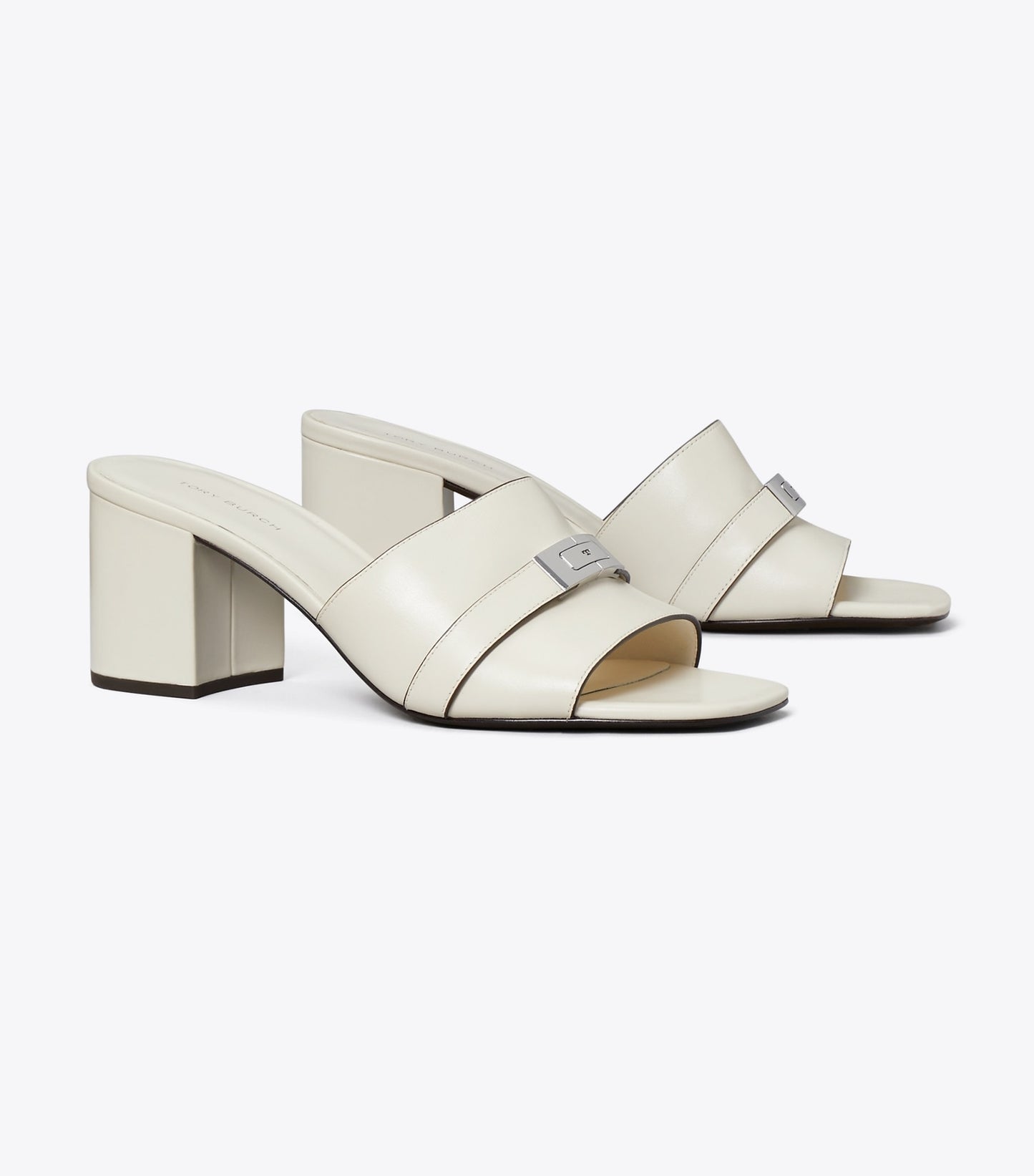 Tory Burch LeeLee Heeled Mule - Light Cream