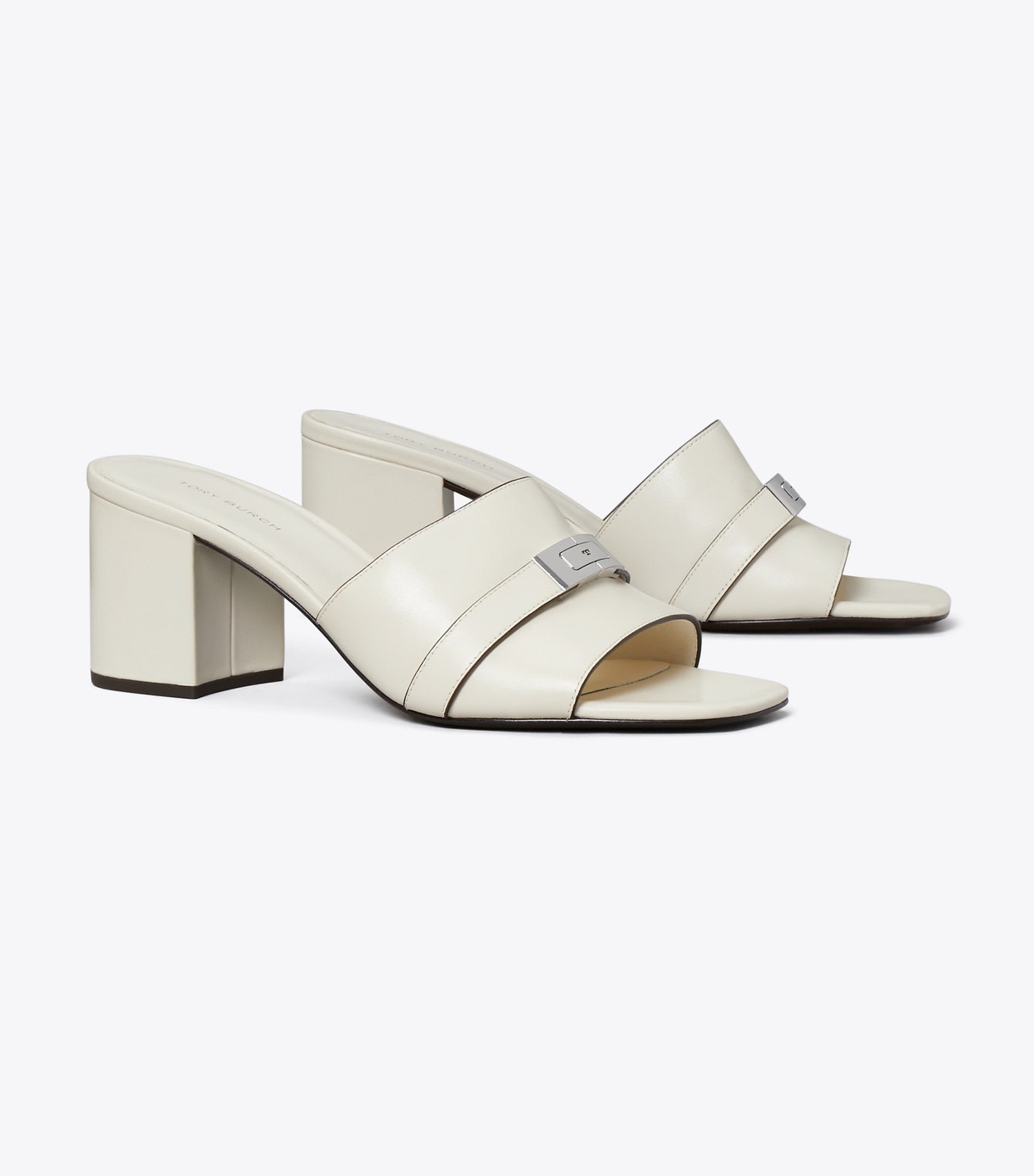 Tory Burch LeeLee Heeled Mule - Light Cream