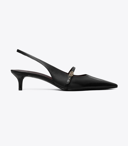 Tory Burch Double T Buckle Mary Jane Slingback - Perfect Black / Perfect Black