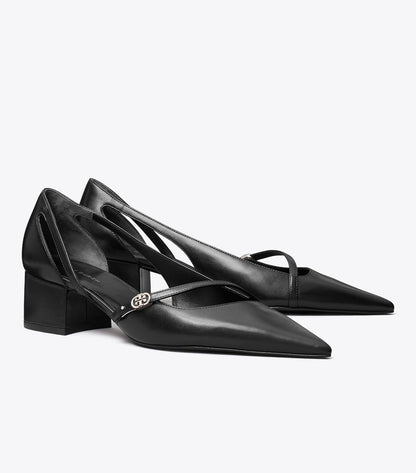 Tory Burch Double T Buckle D'Orsay Pump - Perfect Black