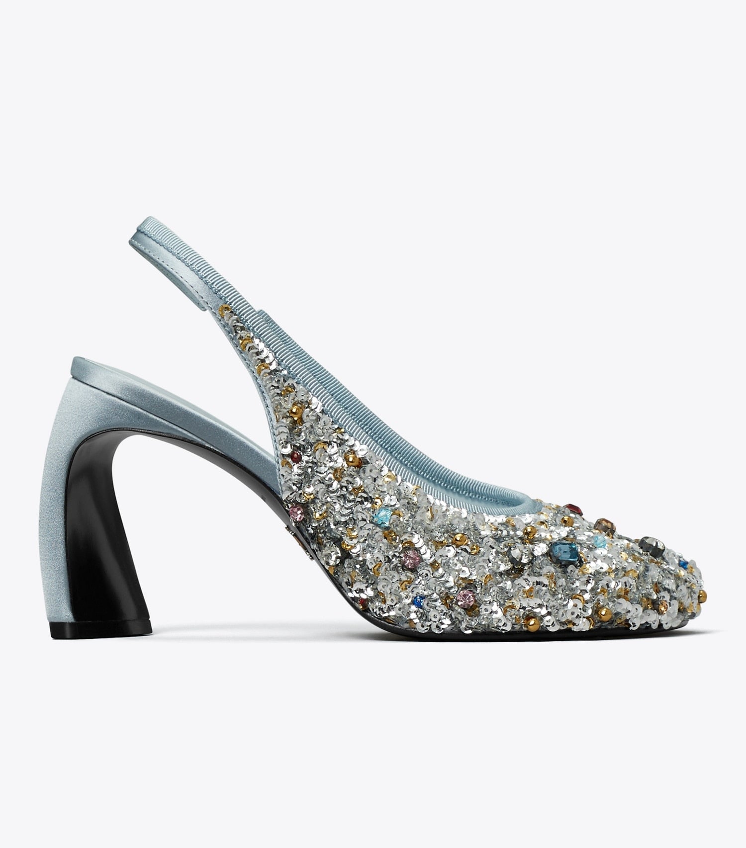 Tory Burch Peep-Toe Slingback Pump - Multi Stone