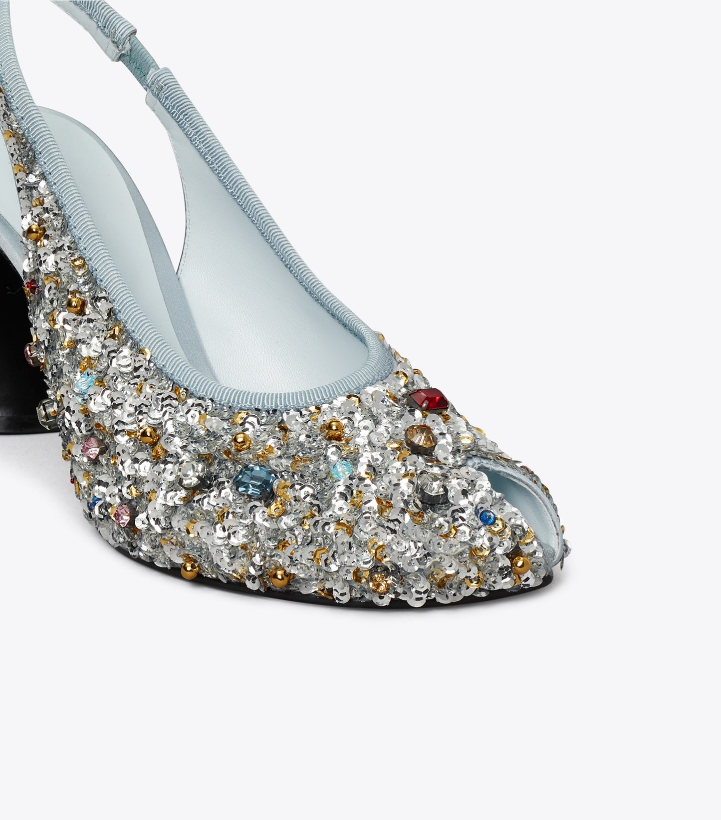 Tory Burch Peep-Toe Slingback Pump - Multi Stone