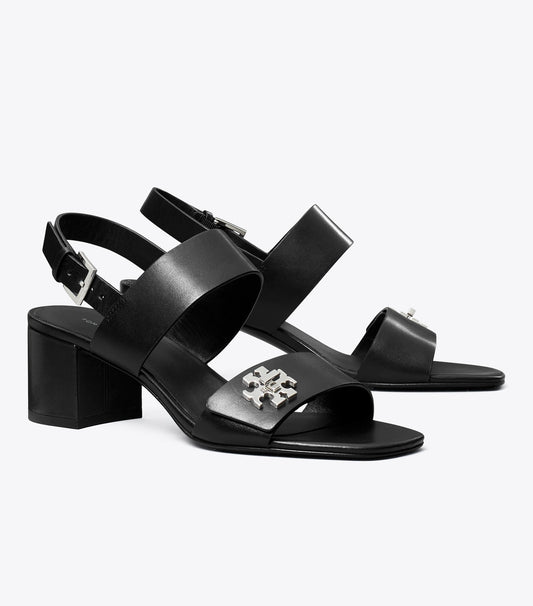 Tory Burch Turnlock Heeled Sandal - Perfect Black