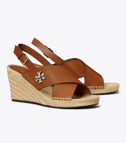 Tory Burch Turnlock Wedge Espadrille - Classic Cuoio