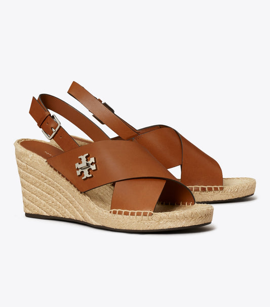 Tory Burch Turnlock Wedge Espadrille - Classic Cuoio