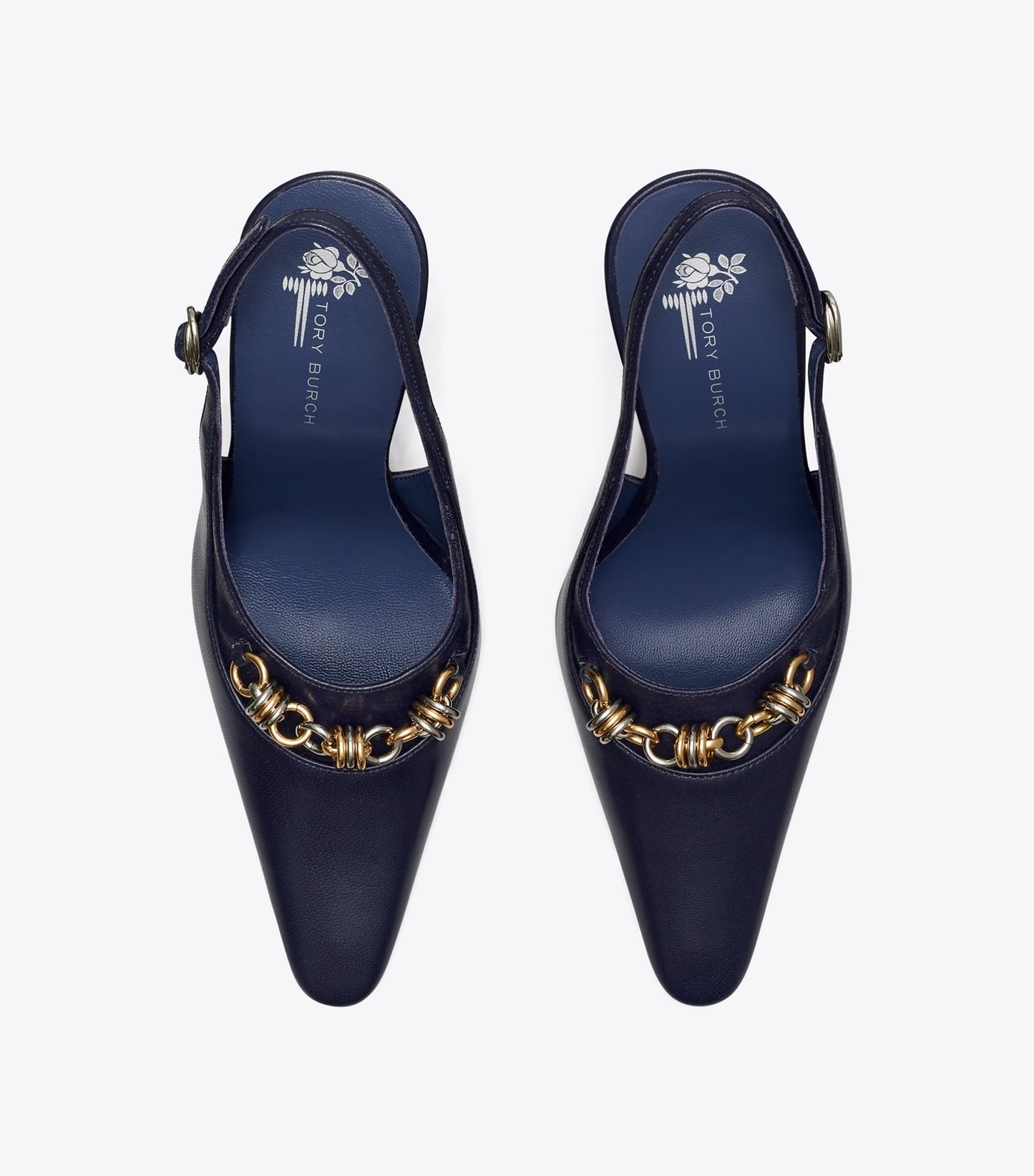 Tory Burch Runway Chain Slingback - Ink Blot
