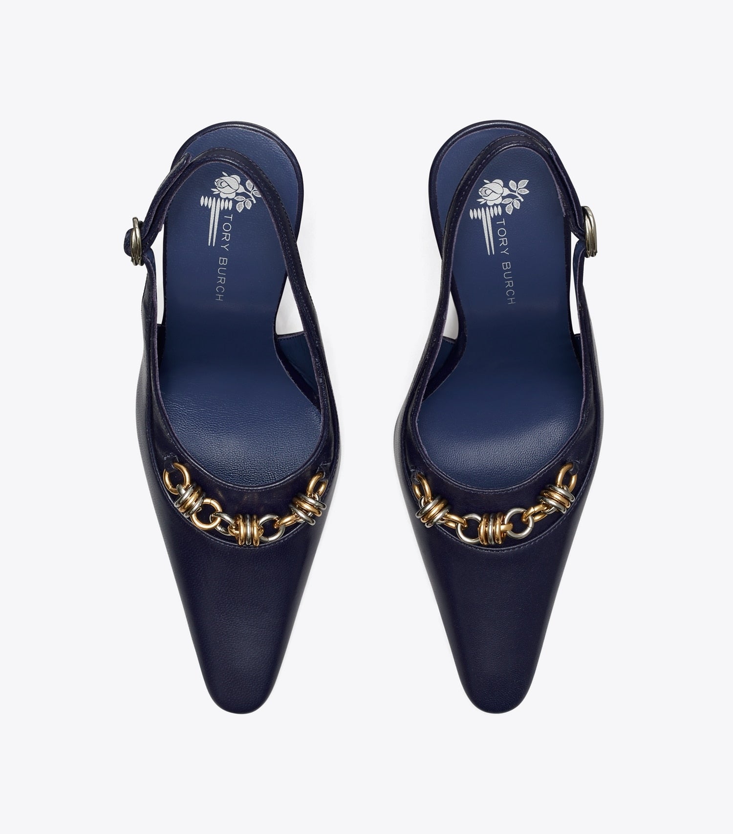 Tory Burch Runway Chain Slingback - Ink Blot